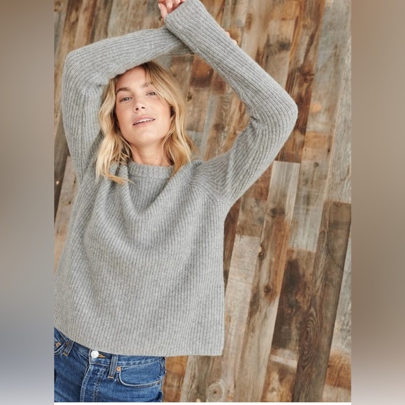 Jenni Kayne Cashmere Fisherman sweater Gray - Picture 4 of 5